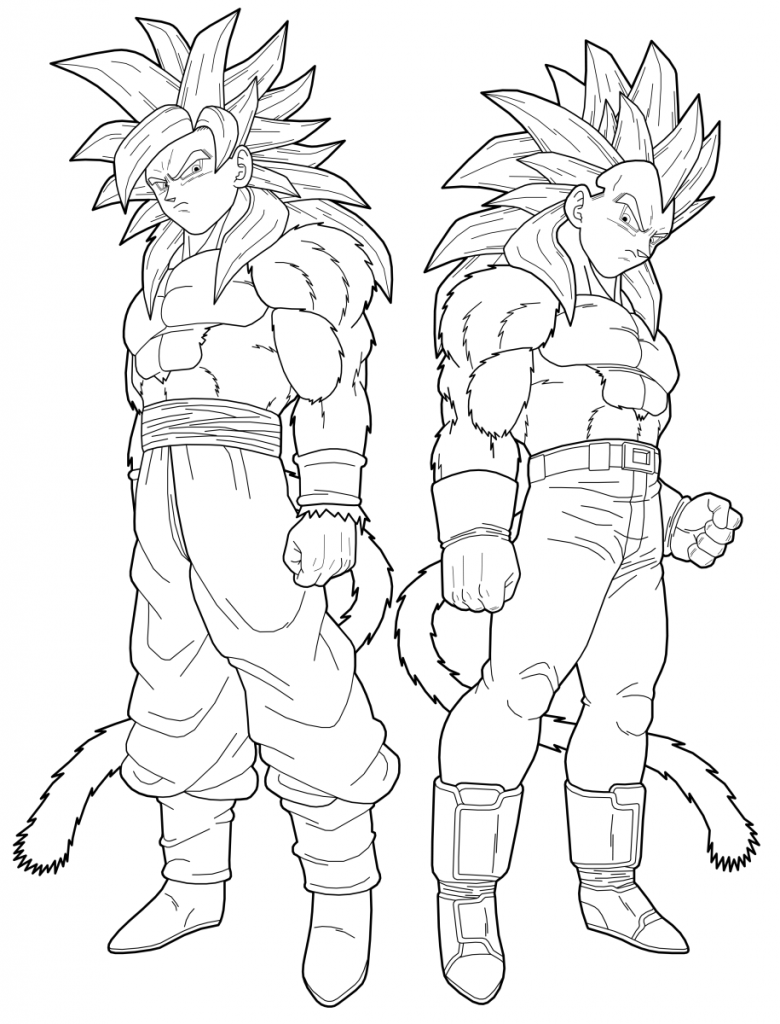 dbz coloring pages ssj4 - photo #4