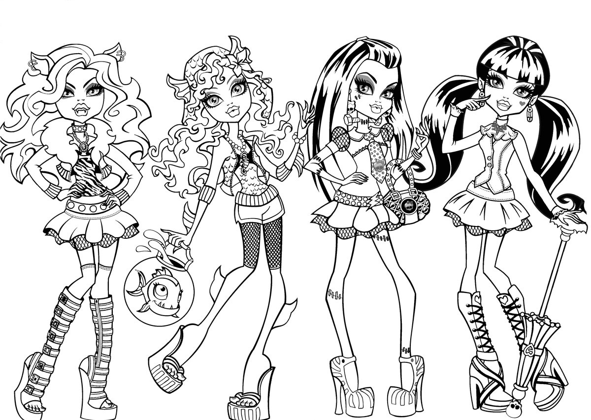 Coloring Pages Of Monster High Characters Free Printable Monster High Coloring Pages for Kids