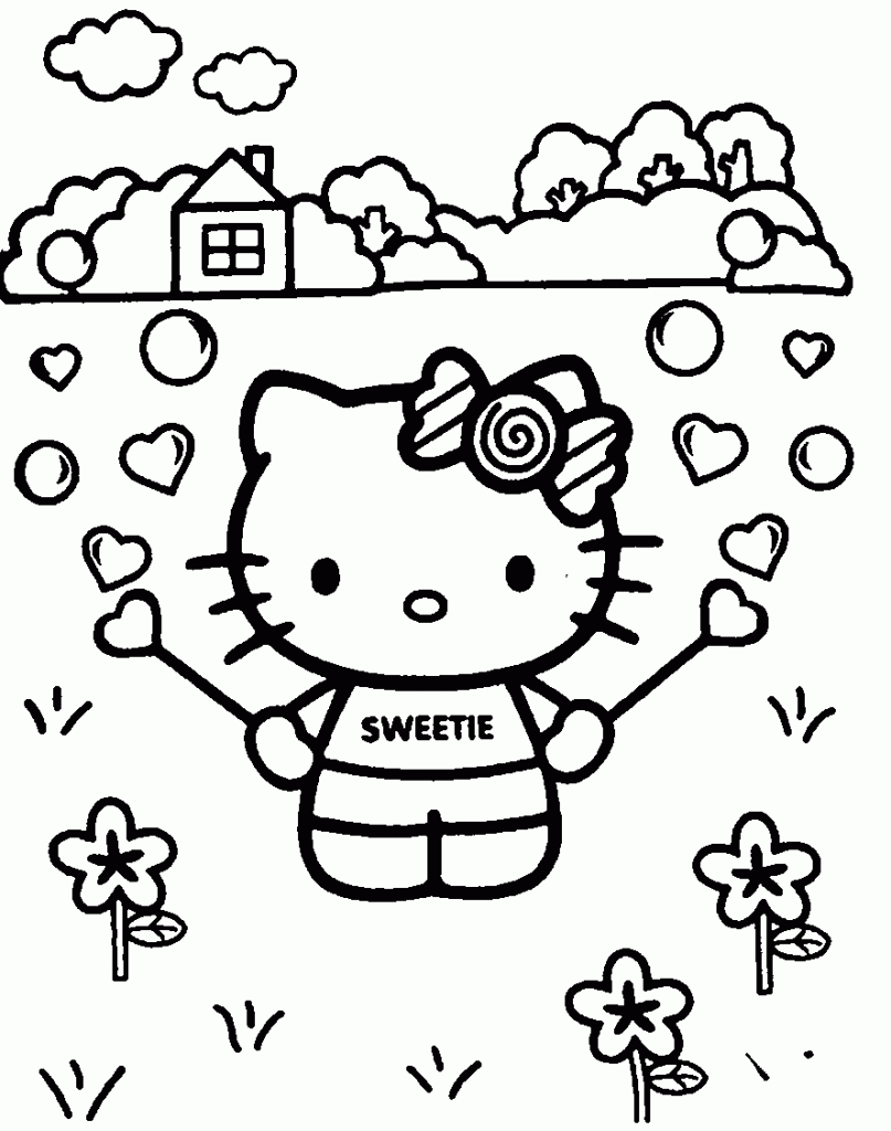 Hello Kitty Coloring Coloring Pages - Kidsuki