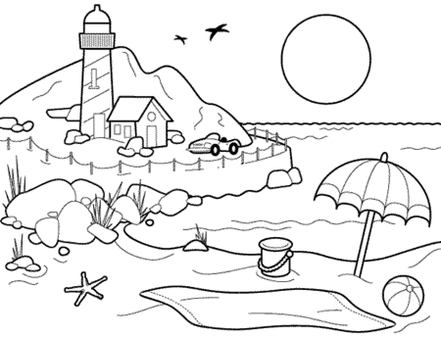 ocean beach coloring pages - photo #17