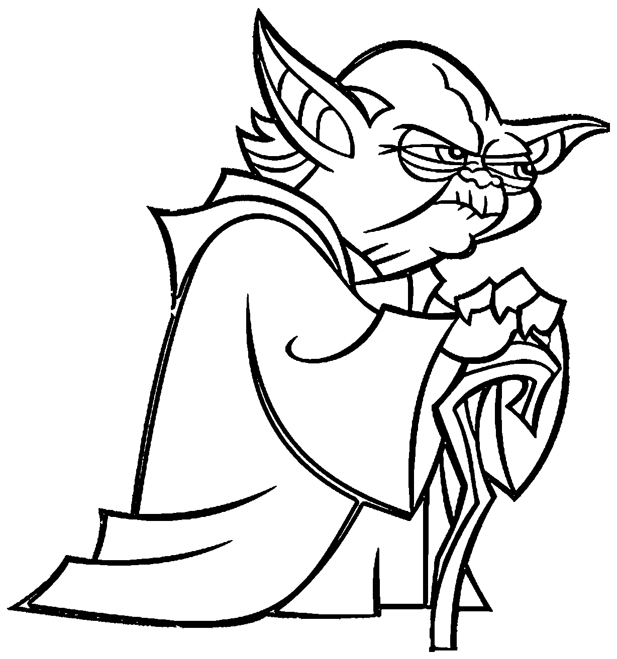 Cartoon Yoda Star Wars Coloring Pages