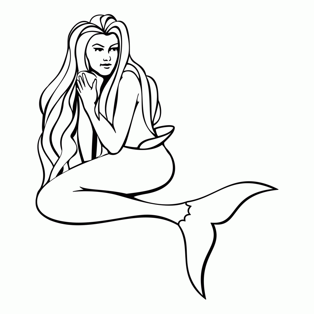 ocean with mermaid coloring pages for kids - photo #29