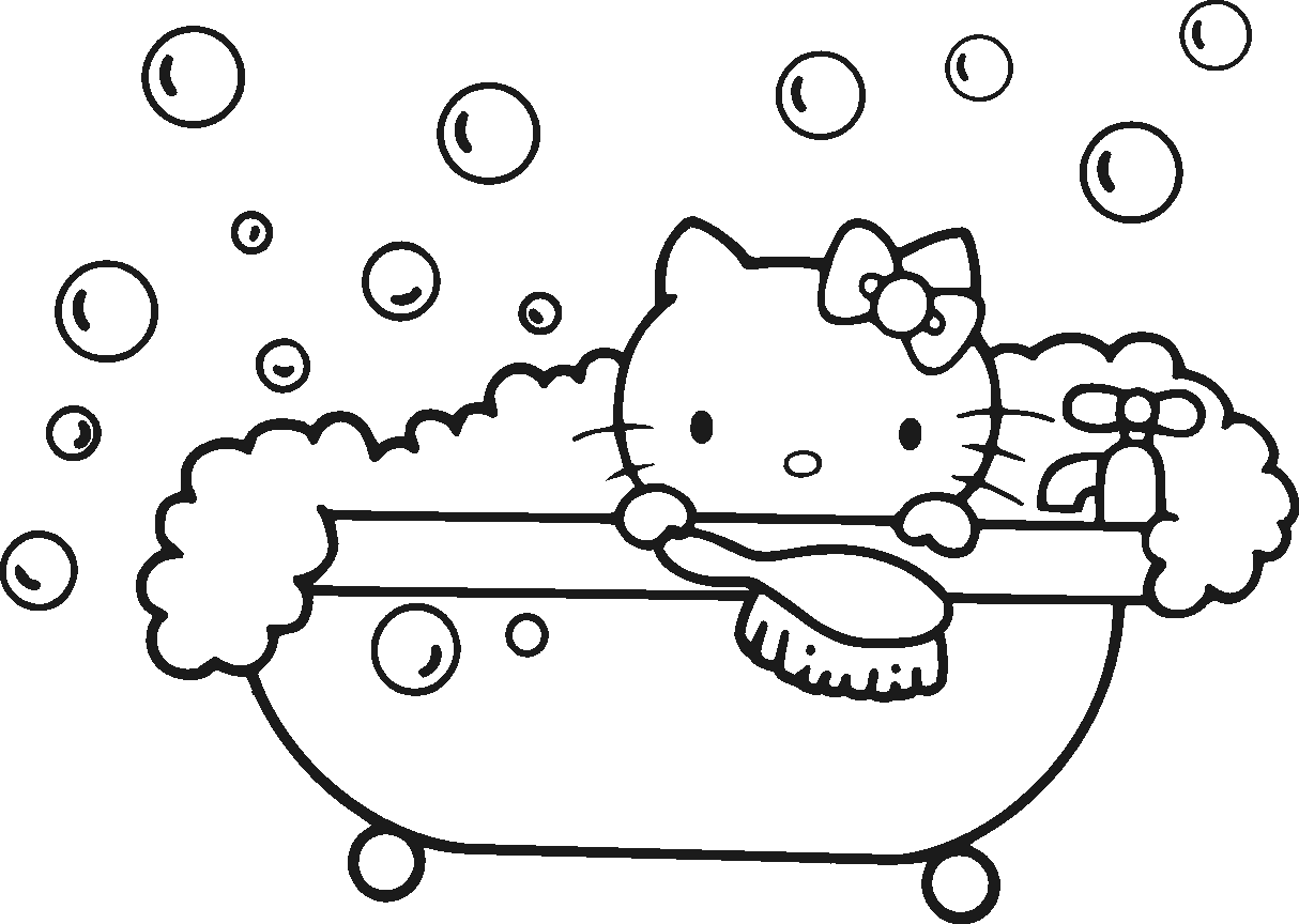 images of hello kitty coloring pages - photo #35