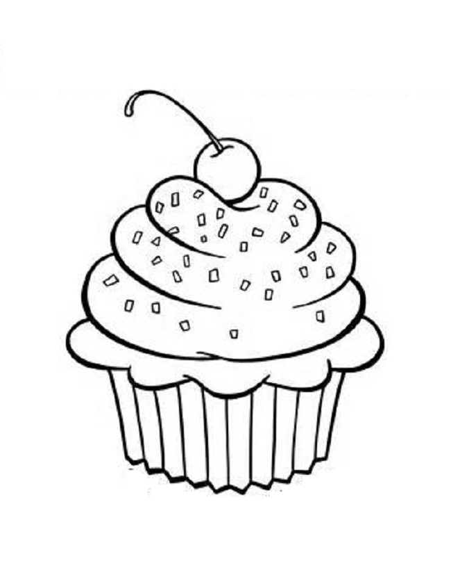 Free Printable Coloring Pages For Kids : Cupcake Coloring Pages