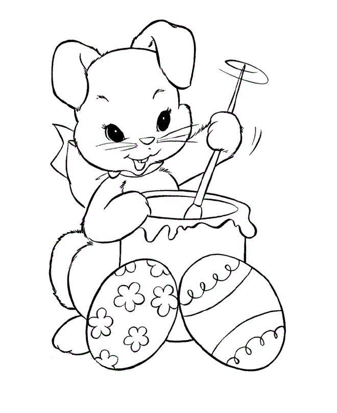 easter bunny coloring pages to color online - photo #4