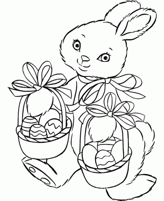 easter bunny coloring pages to color online - photo #19