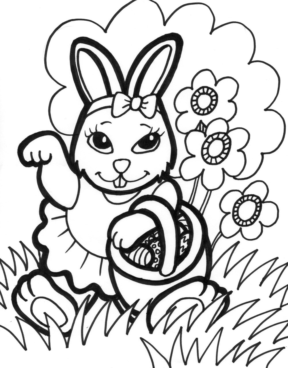 Easter Bunny Printable Coloring Pages