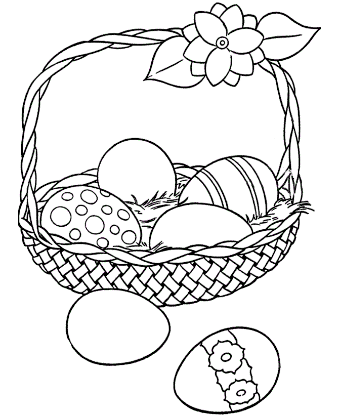 easter bunny with basket coloring pages - photo #13