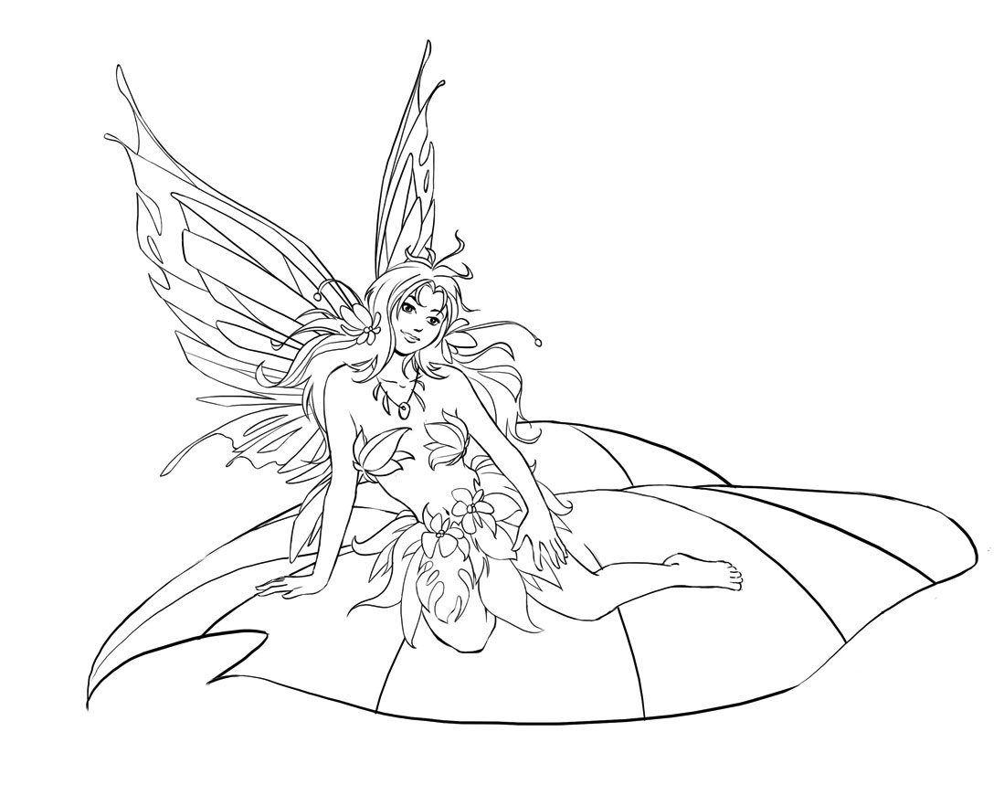 fairy anime coloring pages - photo #45