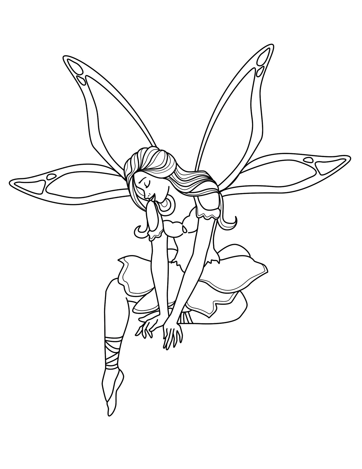 sad fairy coloring pages - photo #14