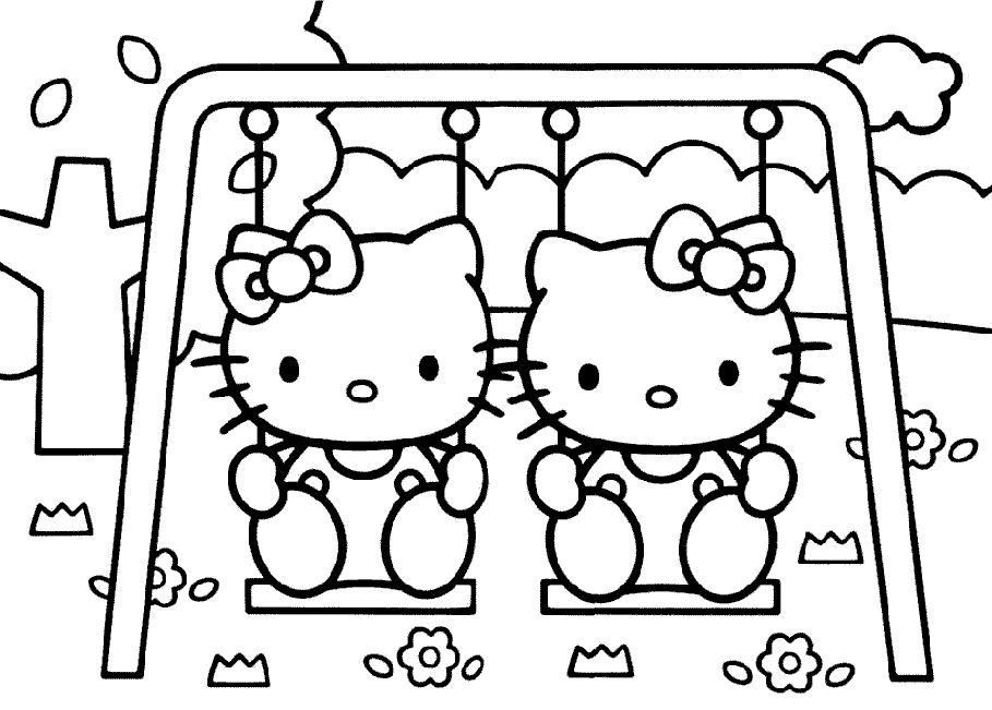 a coloring pages of hello kitty - photo #41