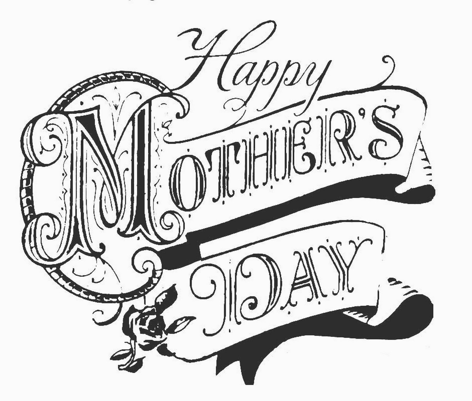 free black and white mother's day clip art - photo #18