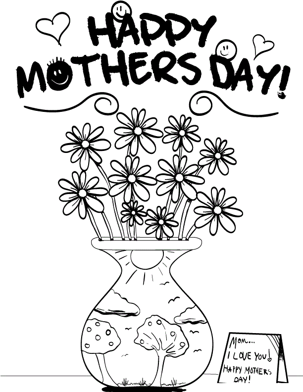 happy mother' s day Colouring Pages