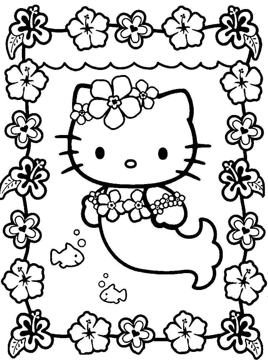 a coloring pages of hello kitty - photo #24
