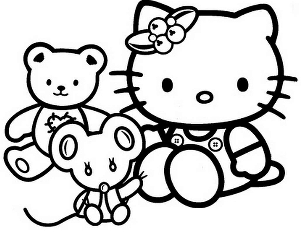 images of hello kitty coloring pages - photo #31