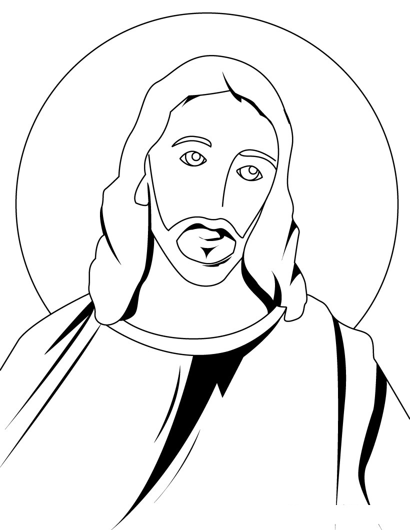 Jesus Face Outline Coloring Pages