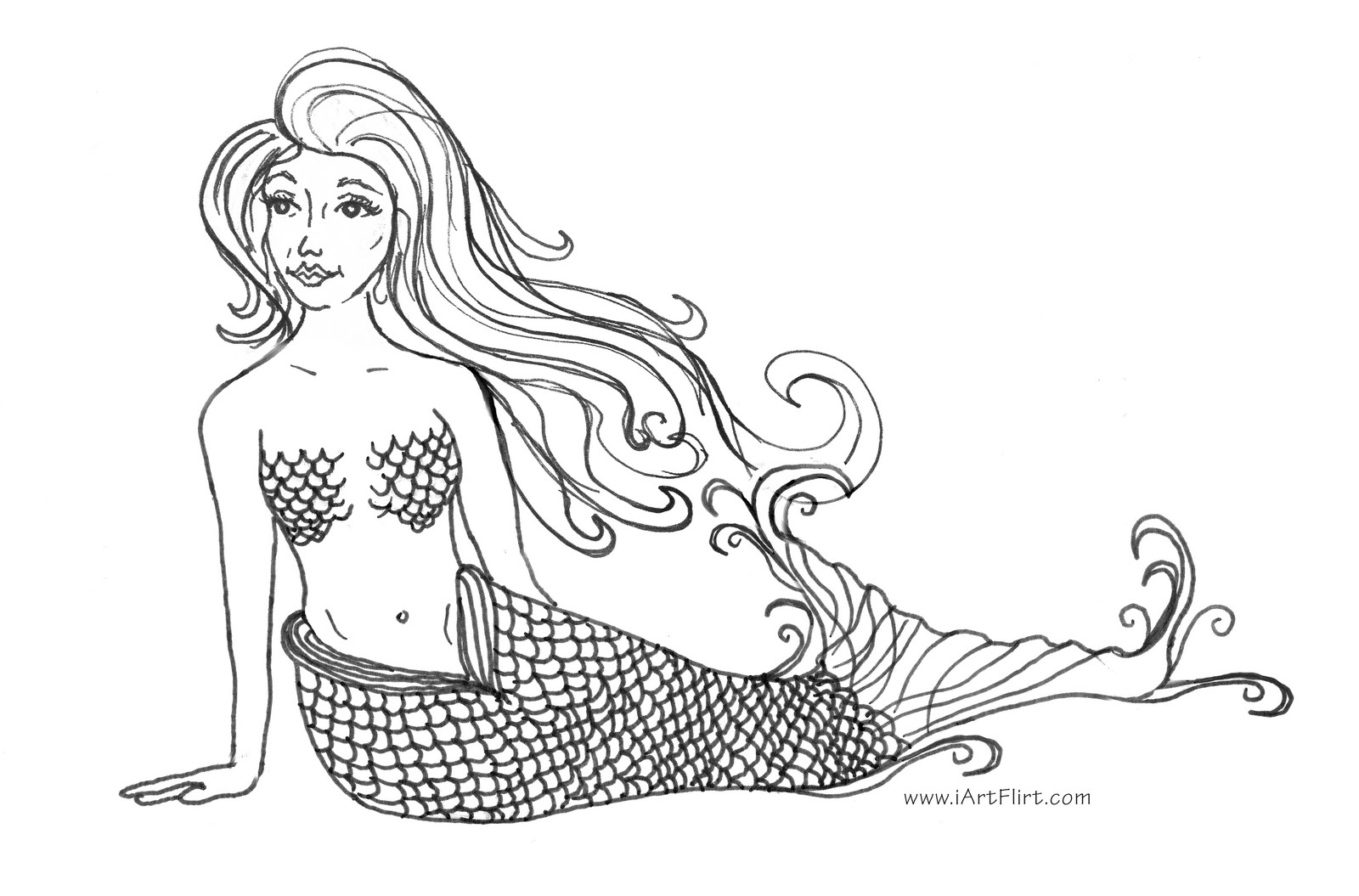 Free coloring pages of mermaids for adults