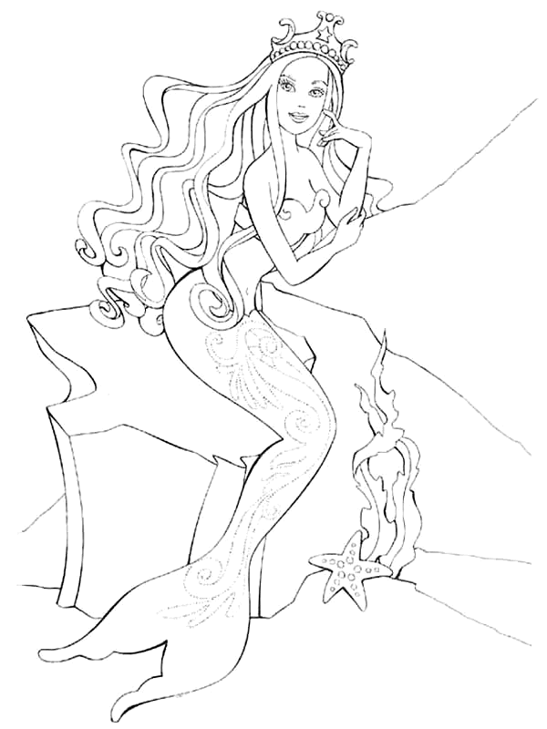 queen mermaid coloring pages - photo #25