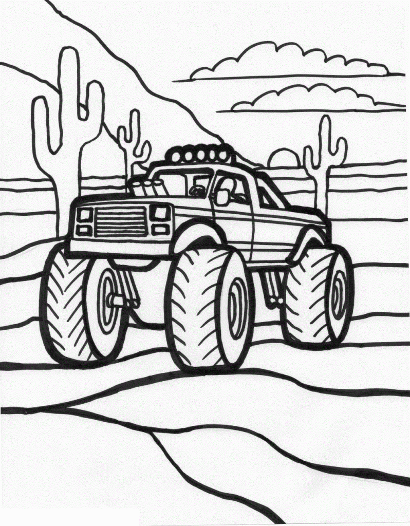 race car and monster truck coloring pages - photo #40