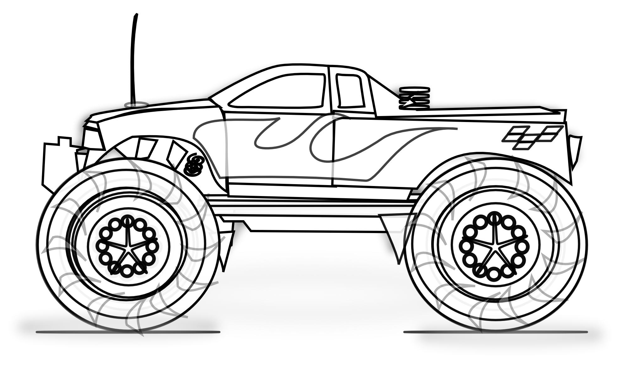 Beautiful Monster Truck Coloring Pages Free Printable