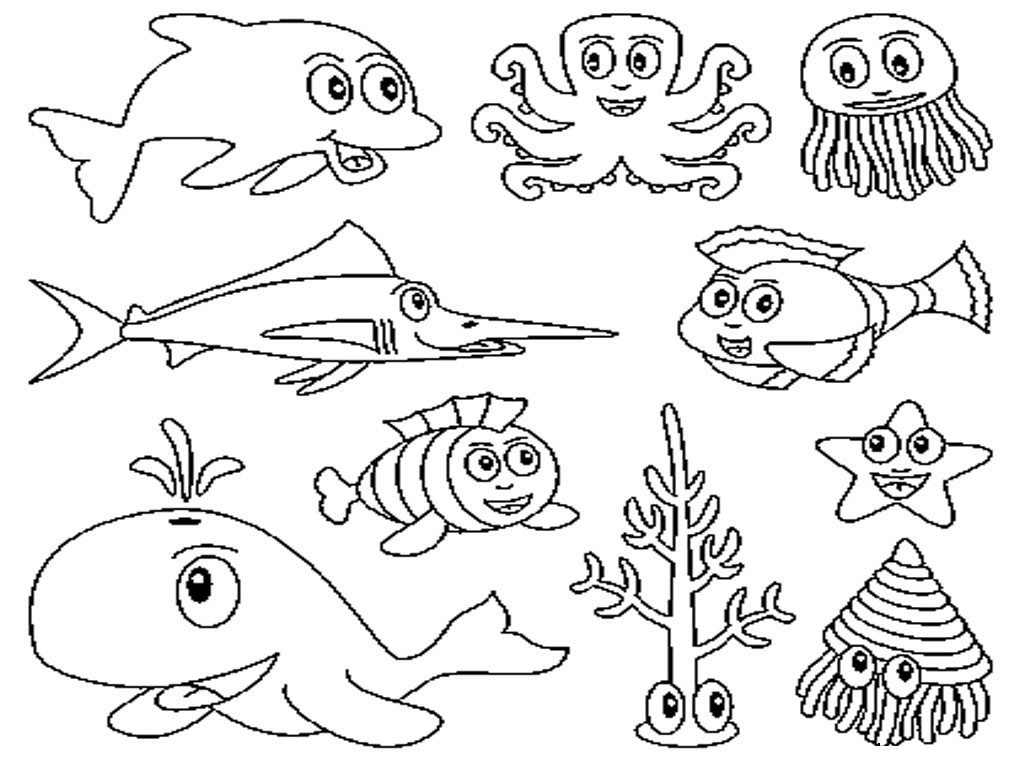 Gambar Free Printable Ocean Coloring Pages Kids Animals Water Di 