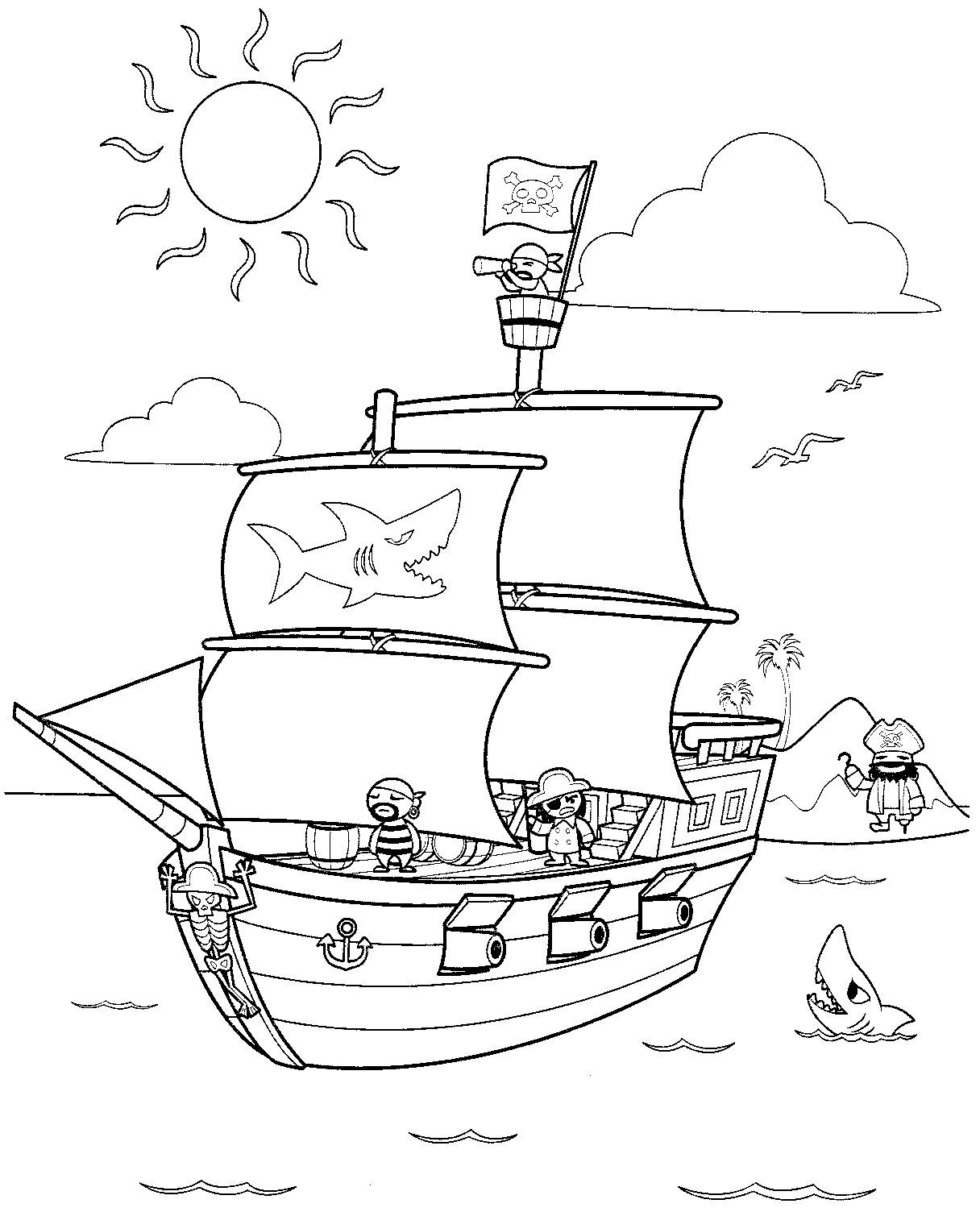 Free Printable Pirate Ship Coloring Pages Printable Templates