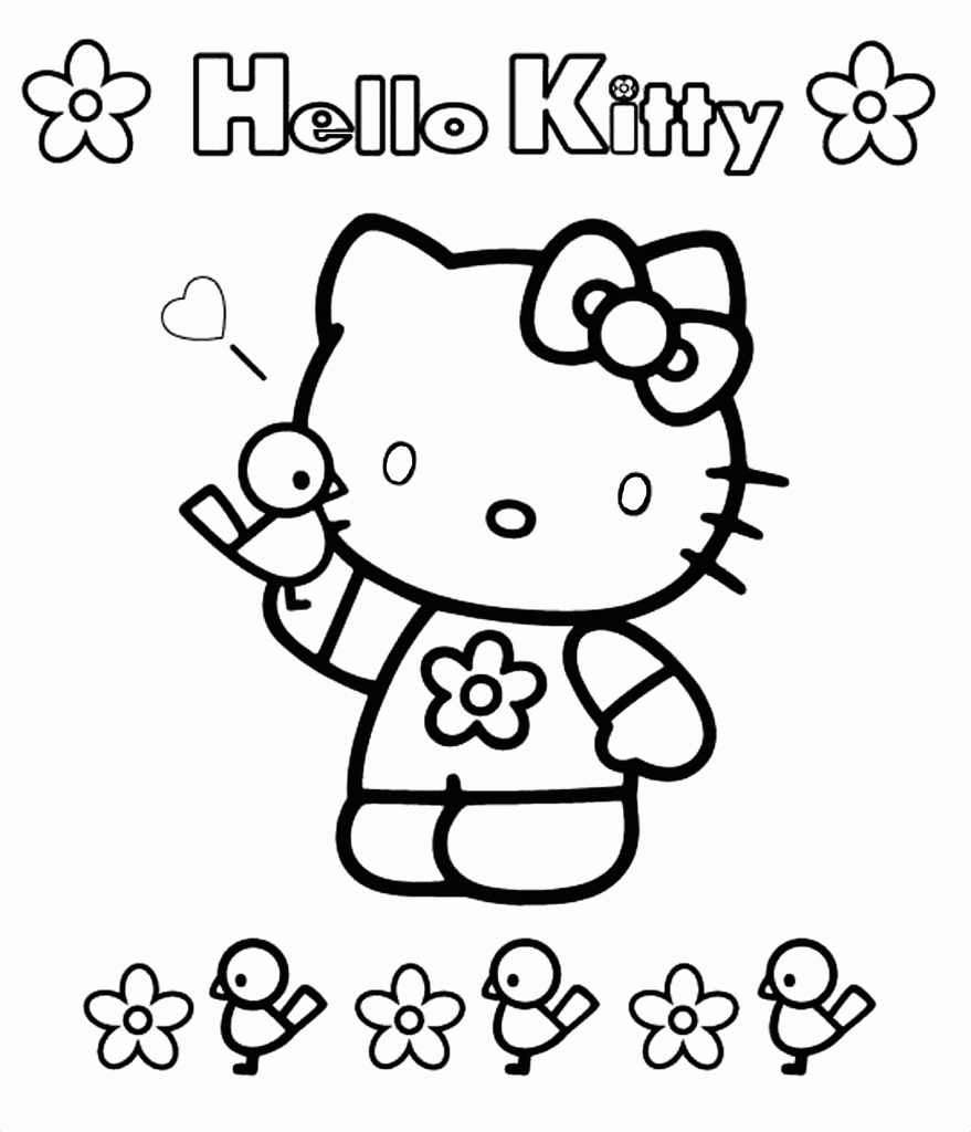 images of hello kitty coloring pages - photo #29