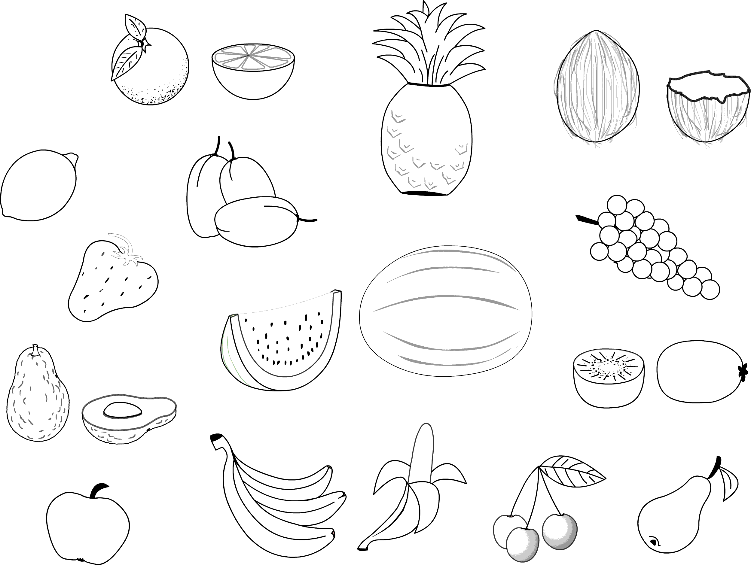 fruit templates Colouring Pages