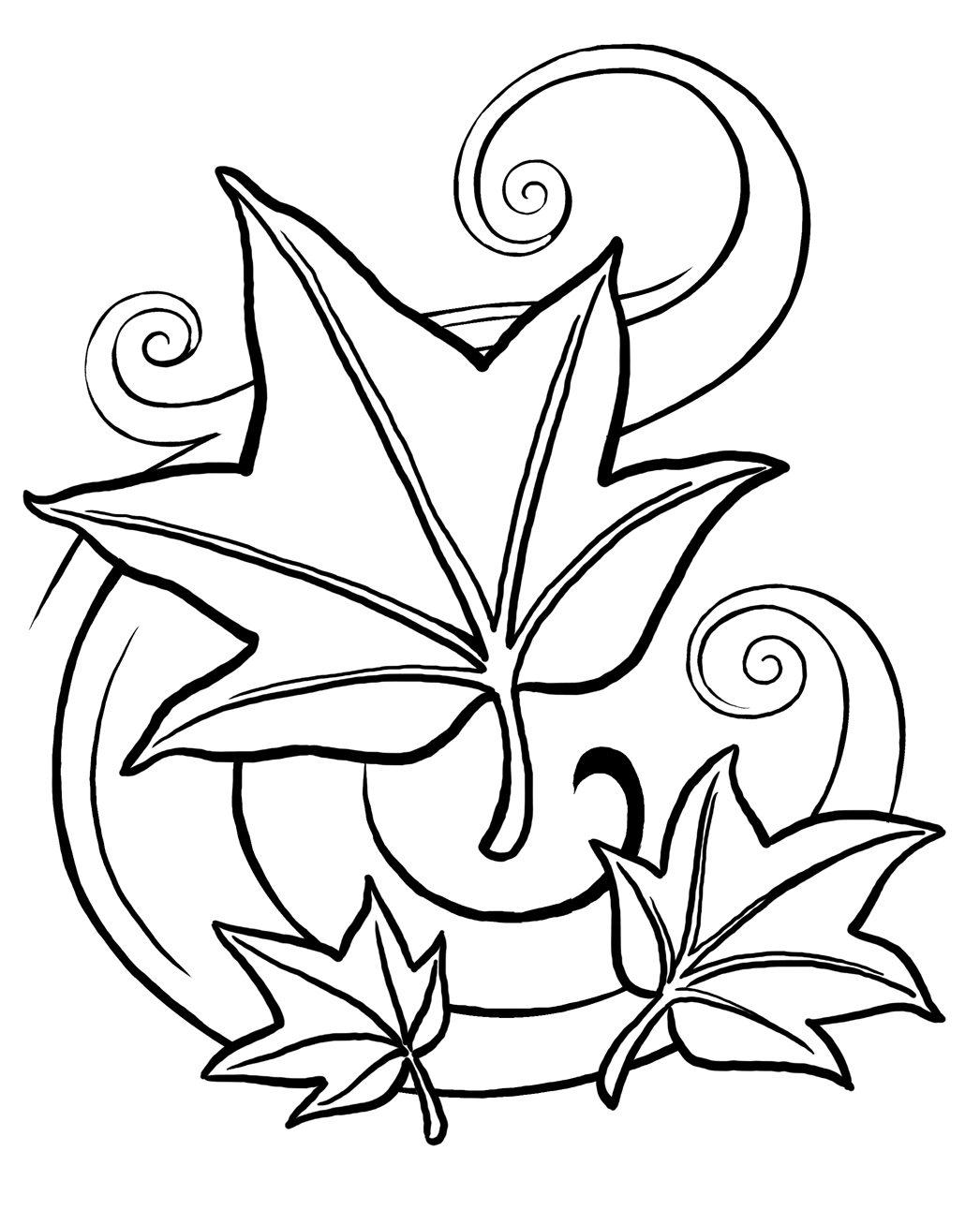 Printable Leaf Coloring Page