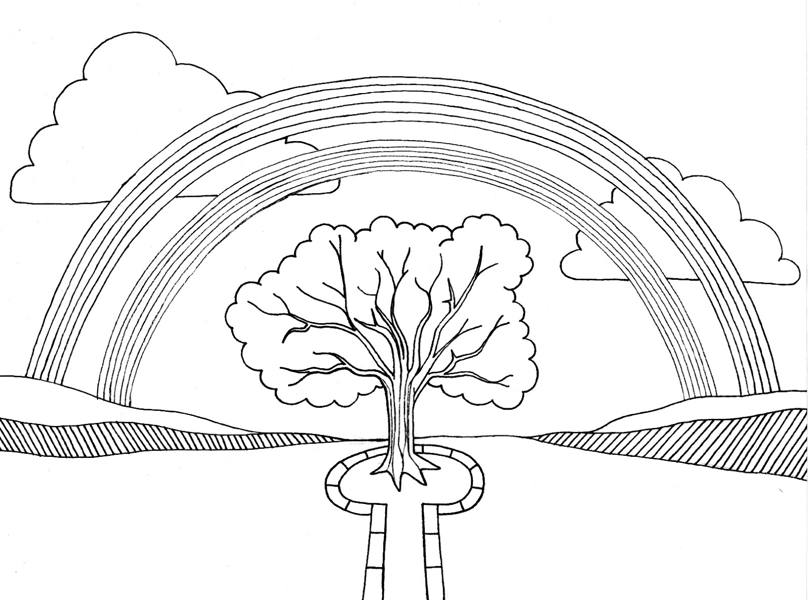 Rainbow Coloring Page For Kids