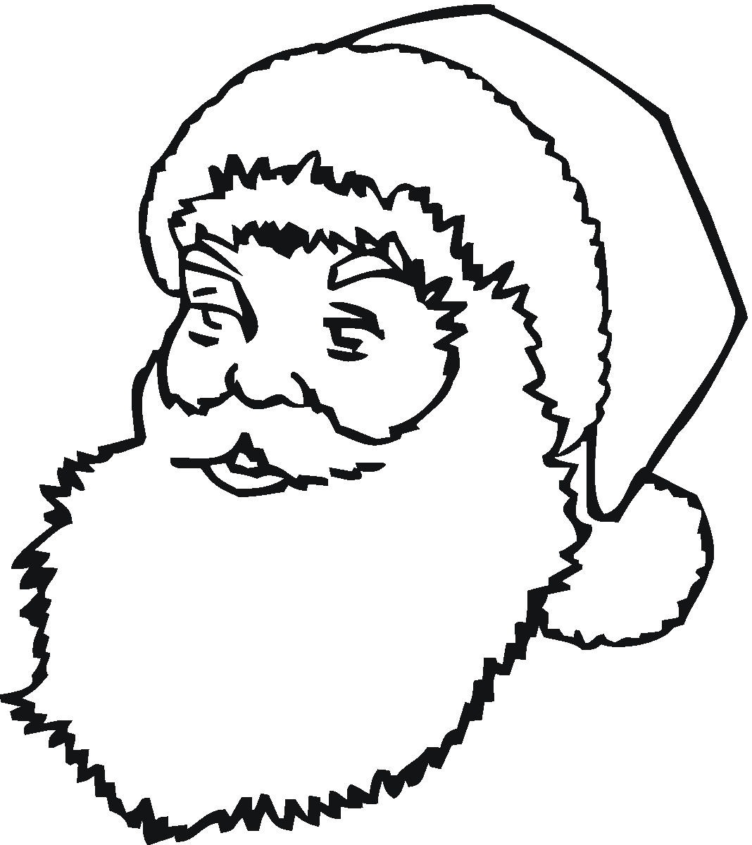 a santa head coloring pages - photo #17