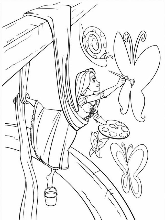 tangled coloring pages for girls - photo #13