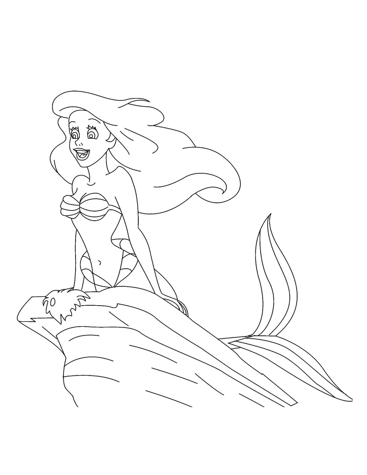 ocean with mermaid coloring pages for kids - photo #39