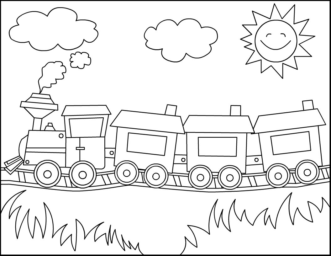 Train Color Word Colouring Pages