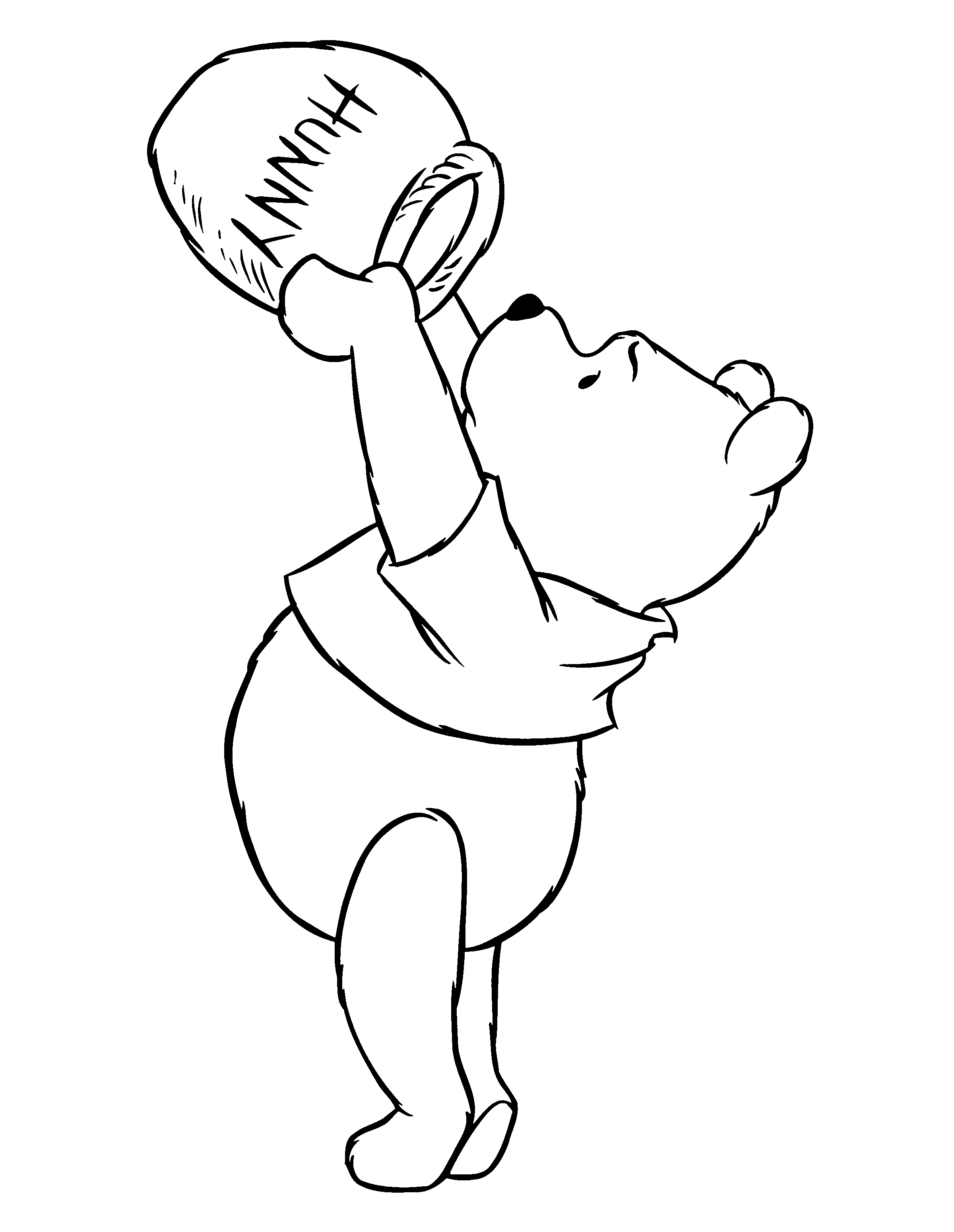 Free Printable Winnie Pooh Coloring Pages Kids Print Gambar Hitam