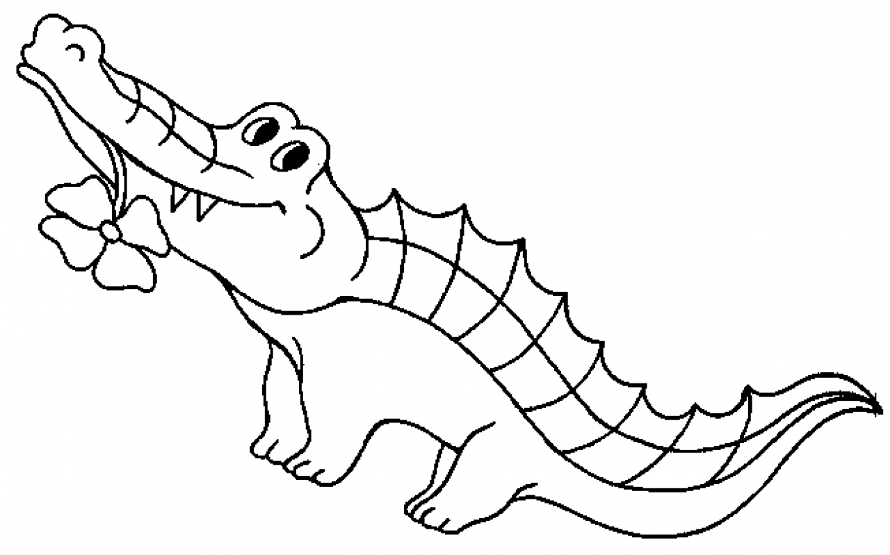 Roaring Fun Free Crocodile Coloring Page For Kids
