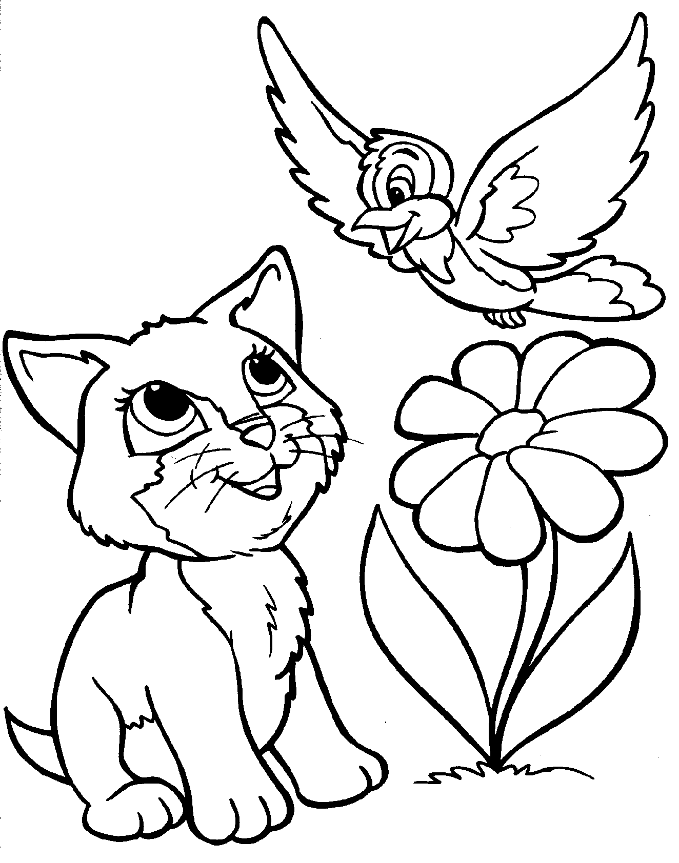 k is for kitten coloring pages-#38