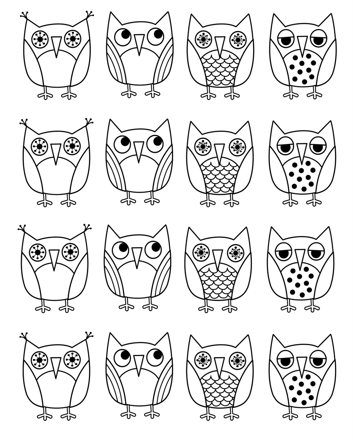 Free Printable Coloring Pictures Owls