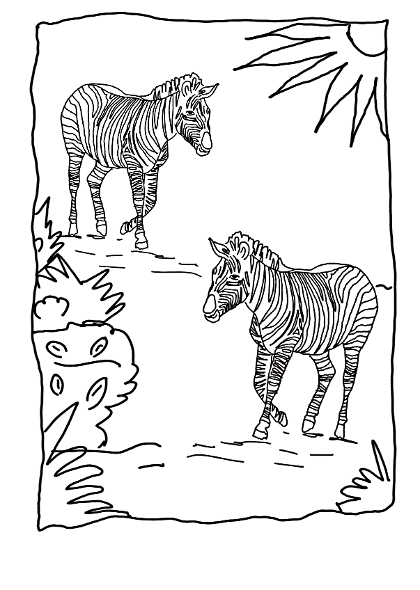 zebra family coloring pages - photo #26
