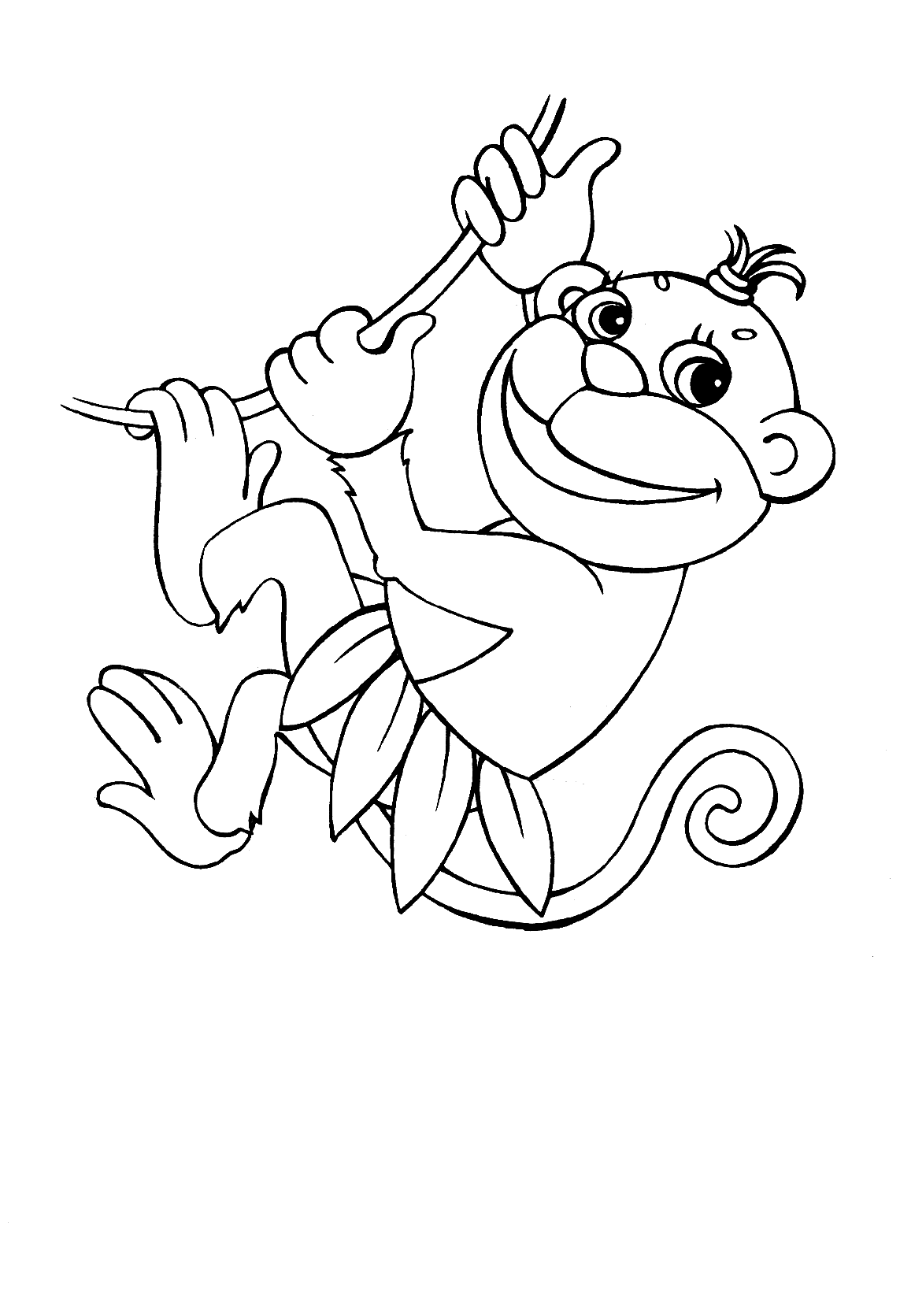 Cute Baby Monkey Coloring Page