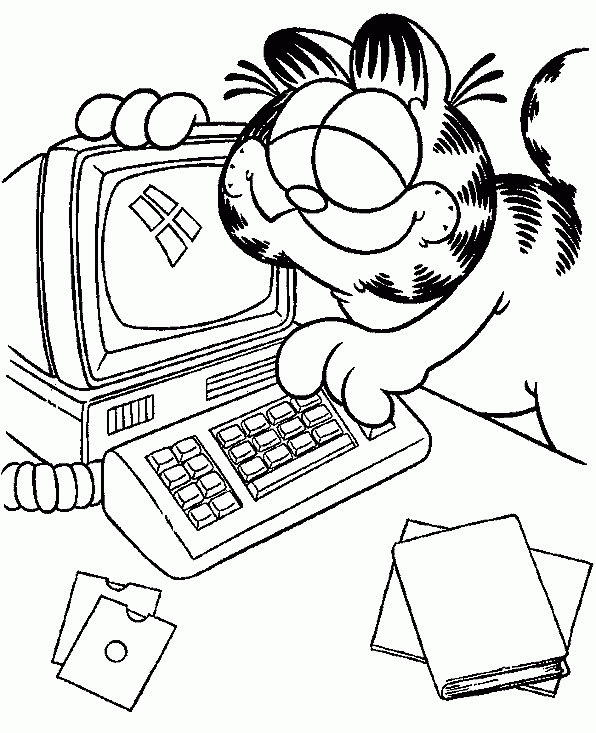 garfield free coloring pages - photo #35