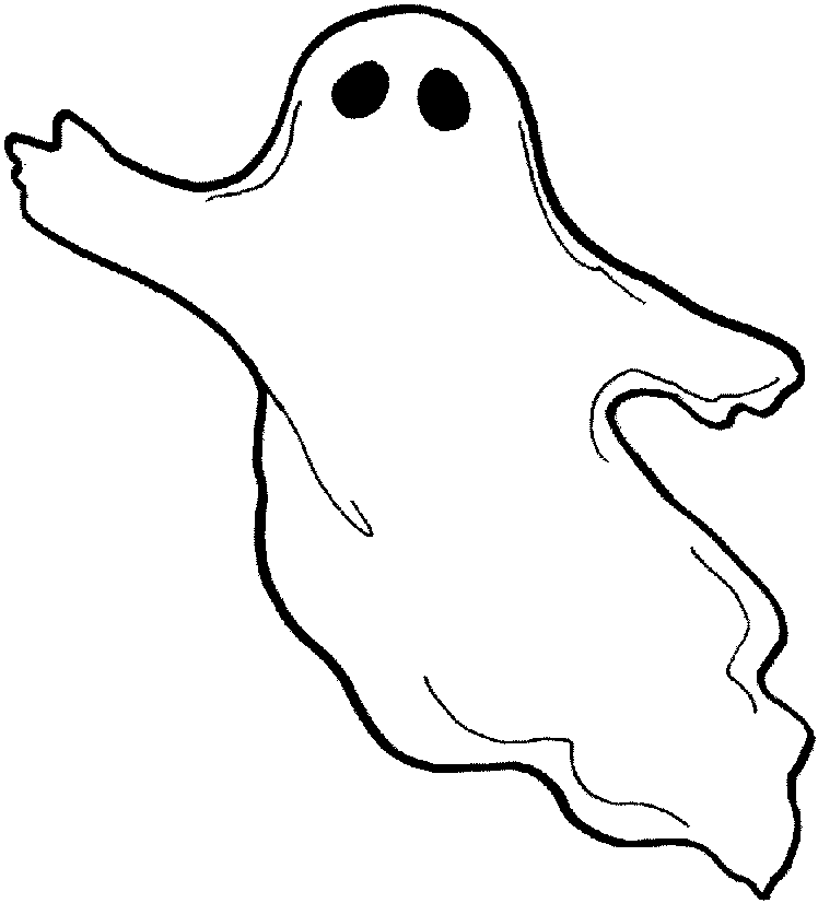 Simple Ghost Coloring Pages