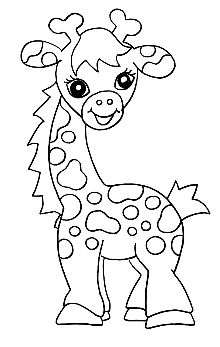 giraffe safari Colouring Pages