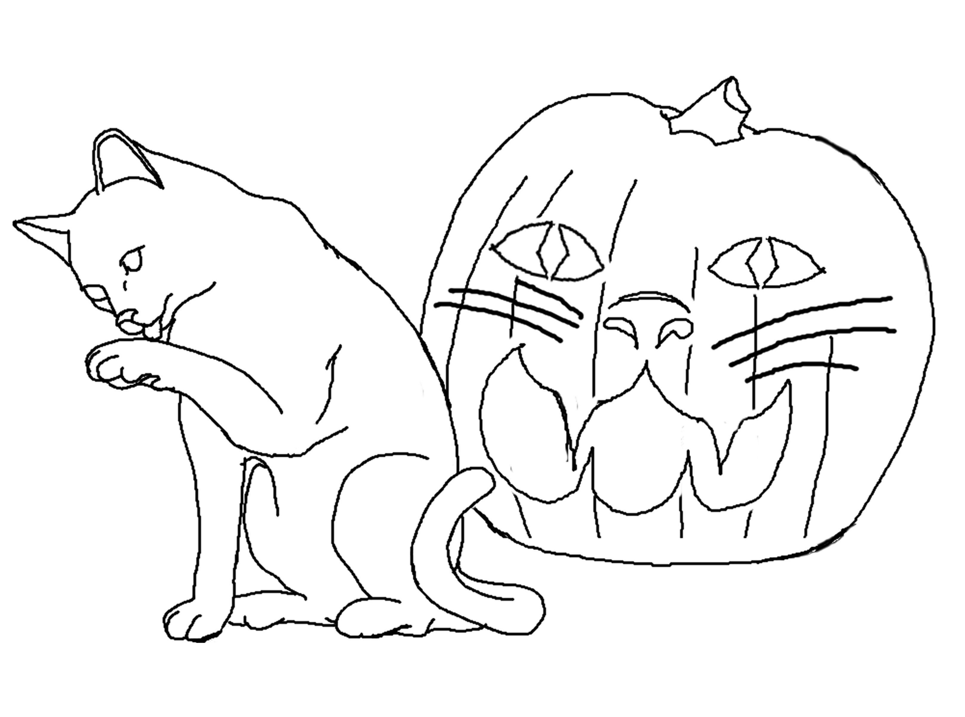 halloween cat coloring pages - photo #22
