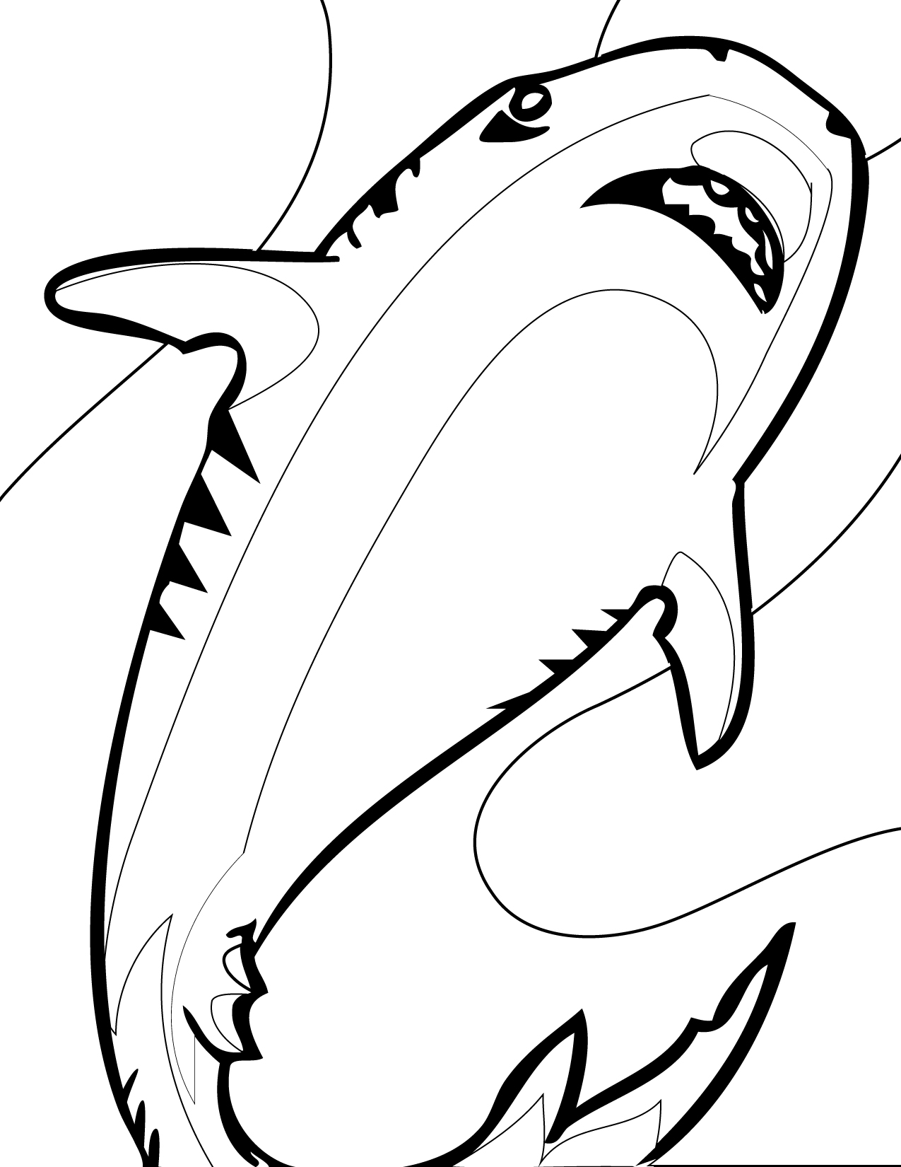 Great White Shark Coloring Pages Hammerhead Shark Coloring Page