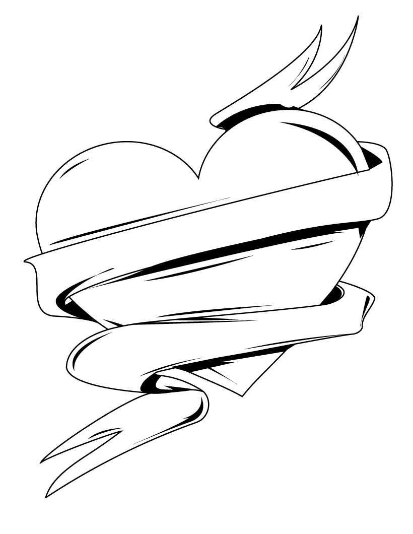 a coloring pages of a heart - photo #27