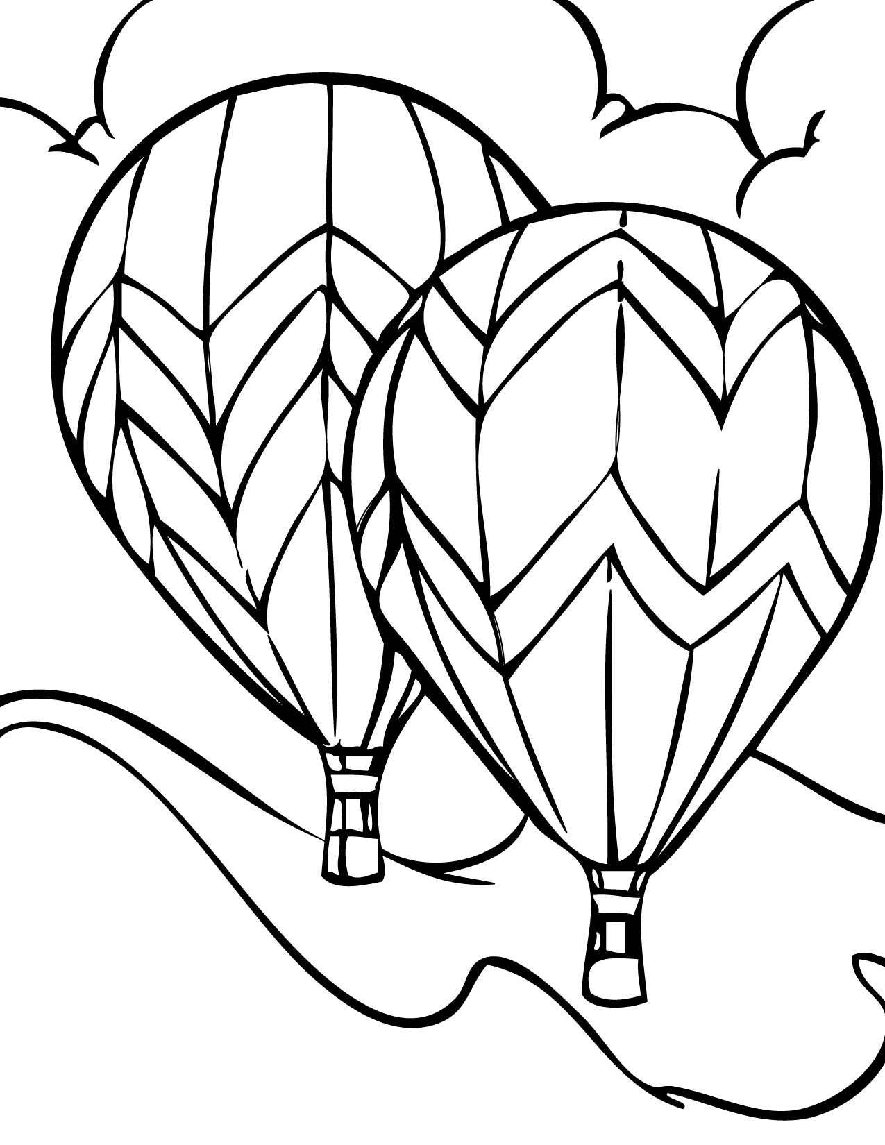 Free Printable Hot Air Balloon Coloring Page