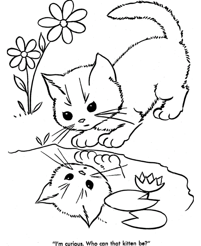 k is for kitten coloring pages-#28