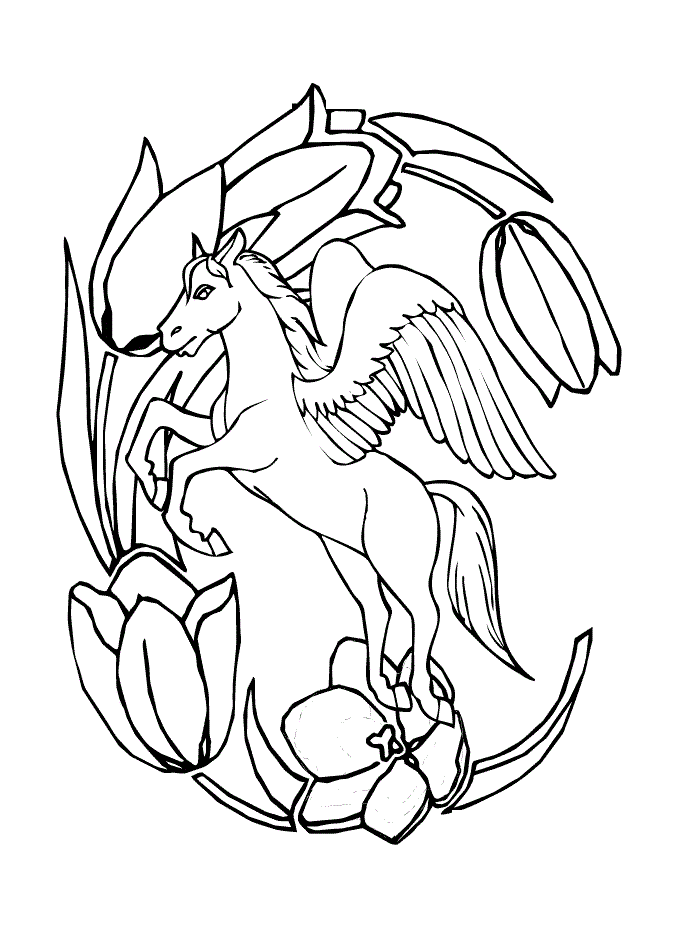 Pegasus Coloring Pages - Kidsuki