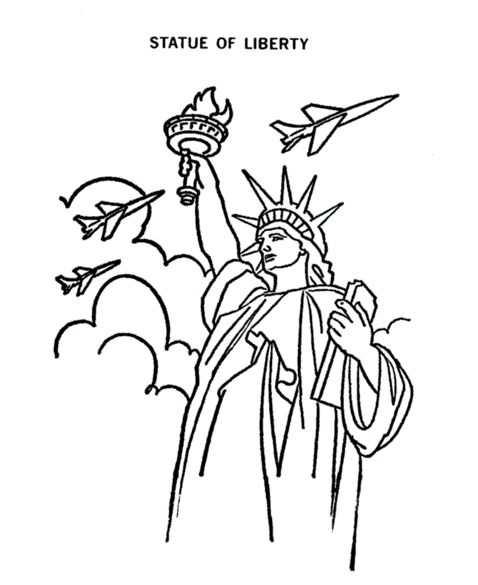 lady liberty coloring pages for kids - photo #30